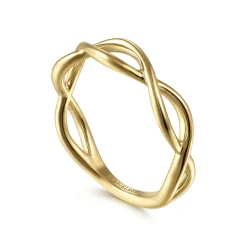 Discount Gabriel & Co. 14K Yellow Gold Plain Twisted Stackable Ring