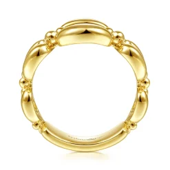 Discount Gabriel & Co. 14K Yellow Gold Polished Chain Link Ring with Bujukan Bead Connector