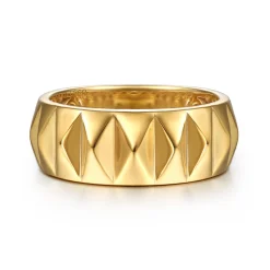 Online Gabriel & Co. 14K Yellow Gold Pyramid Bold Stackable Cigar Band