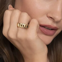 Online Gabriel & Co. 14K Yellow Gold Pyramid Bold Stackable Cigar Band