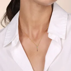 Hot Gabriel & Co. 14K Yellow Gold Rainbow Color Stone Bar Necklace