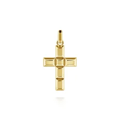 Outlet Gabriel & Co. 14K Yellow Gold Rectangular Station Cross Pendant
