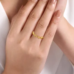 Gabriel & Co. 14K Yellow Gold Rhombus Station Ring