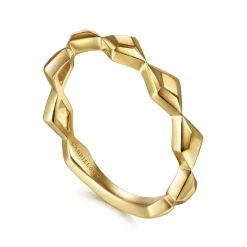 Gabriel & Co. 14K Yellow Gold Rhombus Station Ring