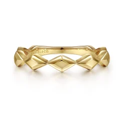 Gabriel & Co. 14K Yellow Gold Rhombus Station Ring