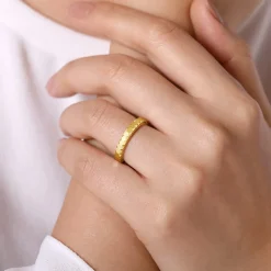 Discount Gabriel & Co. 14K Yellow Gold Ring Hexagon Stackable Ring