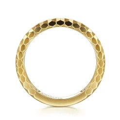 Discount Gabriel & Co. 14K Yellow Gold Ring Hexagon Stackable Ring