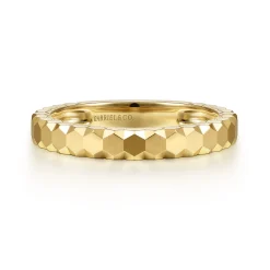 Discount Gabriel & Co. 14K Yellow Gold Ring Hexagon Stackable Ring