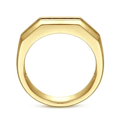 Online Gabriel & Co. 14K Yellow Gold Ring with Black Diamond Inlay in High Polished Finish