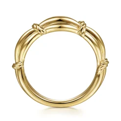 Gabriel & Co. 14K Yellow Gold Ring with Twisted Rope Stations