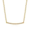 Discount Gabriel & Co. 14K Yellow Gold Rope Diamond Bar Necklace