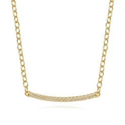 Discount Gabriel & Co. 14K Yellow Gold Rope Diamond Bar Necklace