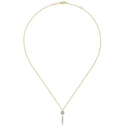 Hot Gabriel & Co. 14K Yellow Gold Round Cluster Diamond and Spike Drop Pendant Necklace