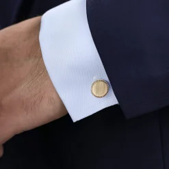 Hot Gabriel & Co. 14K Yellow Gold Round Cufflinks with Twisted Rope Trim