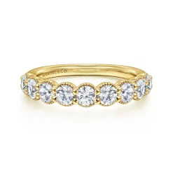 Clearance Gabriel & Co. 14K Yellow Gold Round Diamond Anniversary Band - 1.05 ct