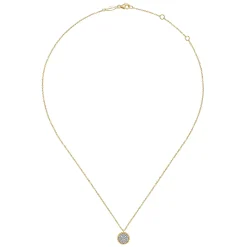 Online Gabriel & Co. 14K Yellow Gold Round Diamond Pave Pendant Necklace with Bujukan Bead Frame