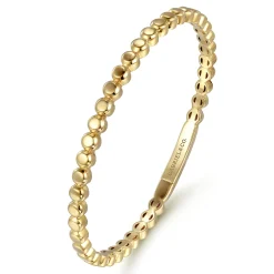 New Gabriel & Co. 14K Yellow Gold Round Disk Pattern Cuff Bracelet