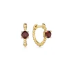 Discount Gabriel & Co. 14K Yellow Gold Round Garnet Bujukan Huggies