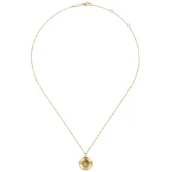 Gabriel & Co. 14K Yellow Gold Round Locket Pendant Necklace with Diamond Star Center
