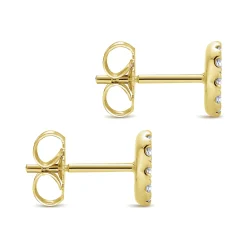 Outlet Gabriel & Co. 14K Yellow Gold Round Pave Diamond Stud Earrings
