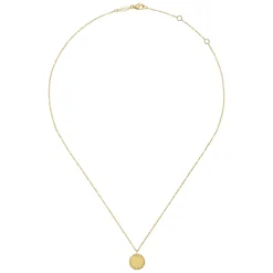 Outlet Gabriel & Co. 14K Yellow Gold Round Pendant Necklace with Bujukan Bead Frame