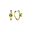 Online Gabriel & Co. 14K Yellow Gold Round Peridot Bujukan Huggies