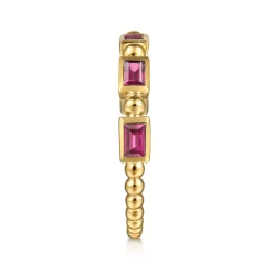 Sale Gabriel & Co. 14K Yellow Gold Ruby Geometric Stackable Ring
