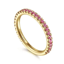 Clearance Gabriel & Co. 14K Yellow Gold Ruby Stackable Ring