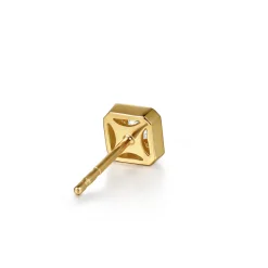 Discount Gabriel & Co. 14K Yellow Gold Sapphire Mens Angular Cuts Single Stud Earring