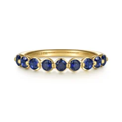 New Gabriel & Co. 14K Yellow Gold Sapphire Stackable Ring