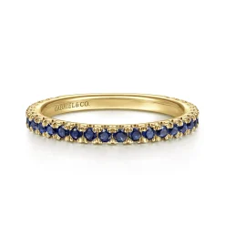Best Gabriel & Co. 14K Yellow Gold Sapphire Stackable Ring