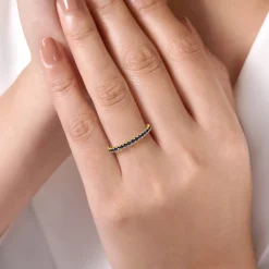 Best Gabriel & Co. 14K Yellow Gold Sapphire Stackable Ring