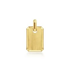 Gabriel & Co. 14K Yellow Gold Satin Finish Dog Tag Pendant