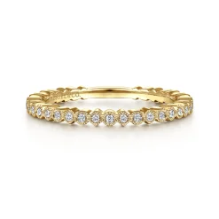 Sale Gabriel & Co. 14K Yellow Gold Scalloped Diamond Stackable Ring