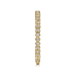 Sale Gabriel & Co. 14K Yellow Gold Scalloped Diamond Stackable Ring