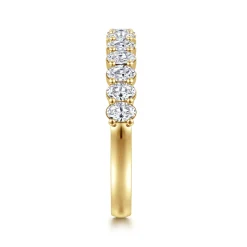Outlet Gabriel & Co. 14K Yellow Gold Share Prong Setting Diamond Anniversary Band - 0.7 ct