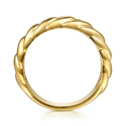 New Gabriel & Co. 14K Yellow Gold Shrimp Bold Stackable Cigar Band