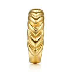New Gabriel & Co. 14K Yellow Gold Shrimp Bold Stackable Cigar Band