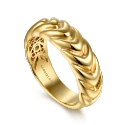 New Gabriel & Co. 14K Yellow Gold Shrimp Bold Stackable Cigar Band