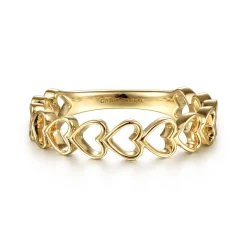 Hot Gabriel & Co. 14K Yellow Gold Sideways Heart Stackable Ring