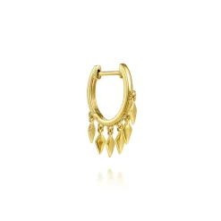 Gabriel & Co. 14K Yellow Gold Single Huggie with Spear Drops