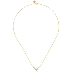 Hot Gabriel & Co. 14K Yellow Gold Spike Graduating Diamond Chevron Bar Necklace