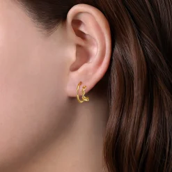 Online Gabriel & Co. 14K Yellow Gold Split J Shape Stud Earrings