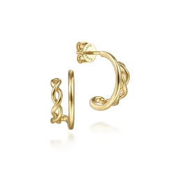 Online Gabriel & Co. 14K Yellow Gold Split J Shape Stud Earrings
