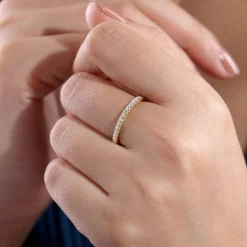New Gabriel & Co. 14K Yellow Gold Stackable Diamond Ring