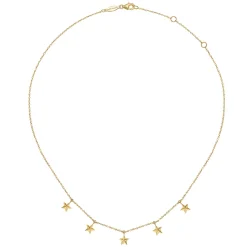 Clearance Gabriel & Co. 14K Yellow Gold Star Drop Station Necklace