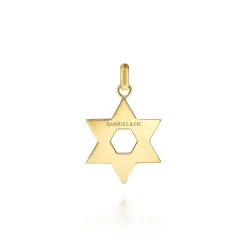 New Gabriel & Co. 14K Yellow Gold Star of David Pendant