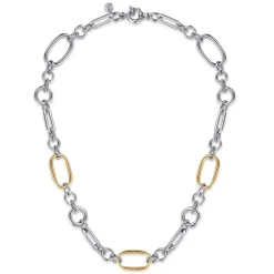 Clearance Gabriel & Co. 14K Yellow Gold 925 Sterling Silver Bujukan Link Chain Necklace