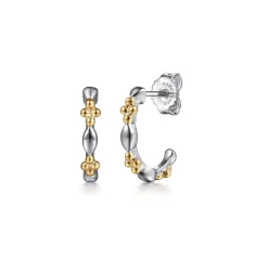 Gabriel & Co. 14K Yellow Gold 925 Sterling Silver J Hoop Earrings-Bujukan