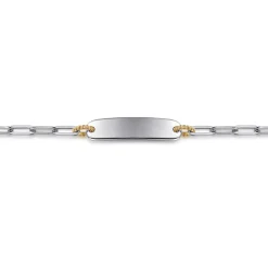 Outlet Gabriel & Co. 14K Yellow Gold 925 Sterling Silver Bujukan Personalize Bar Link Chain Bracelet